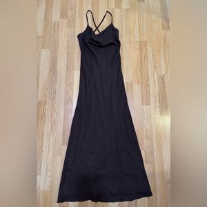 Brown cowl neck long gown